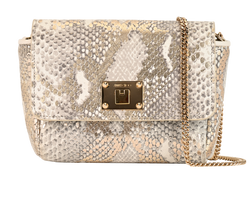 Metallic Snakeskin Printed Ruby, Leather, Silver/White, 3Q40C5, DB, 2*